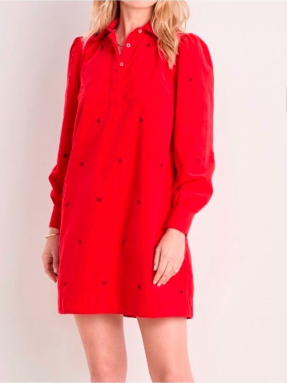 Vineyard Vines Red Long-Sleeve  Dress